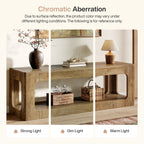 63-Inch Farmhouse Console Table with Circle Design, 2-Tier Entryway Table for Hallway