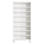 69-Inch Tall Shoe Storage Cabinet with LED Lighting and Solid Wood Legs, 28-Inch Wide 30-Pair Shoe Rack Organizer