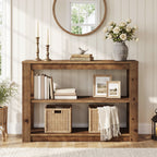 41.3 Inch Solid Wood Console Table with 3-Tier Storage, Farmhouse Hallway Table