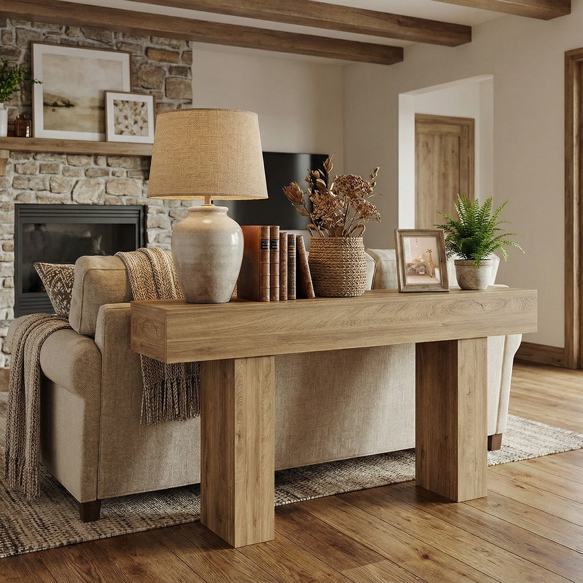 63-inch entryway console table