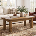 47.2-Inch Solid Wood Coffee Table with Rectangular Tabletop