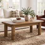 47.2-Inch Solid Wood Coffee Table with Rectangular Tabletop