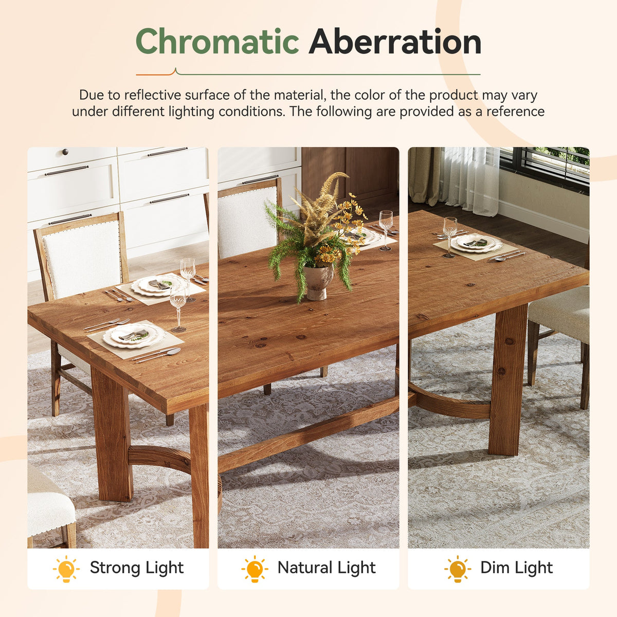 63-Inch Solid Wood Executive Desk, Farmhouse Work Table for Home Office and Meetings
