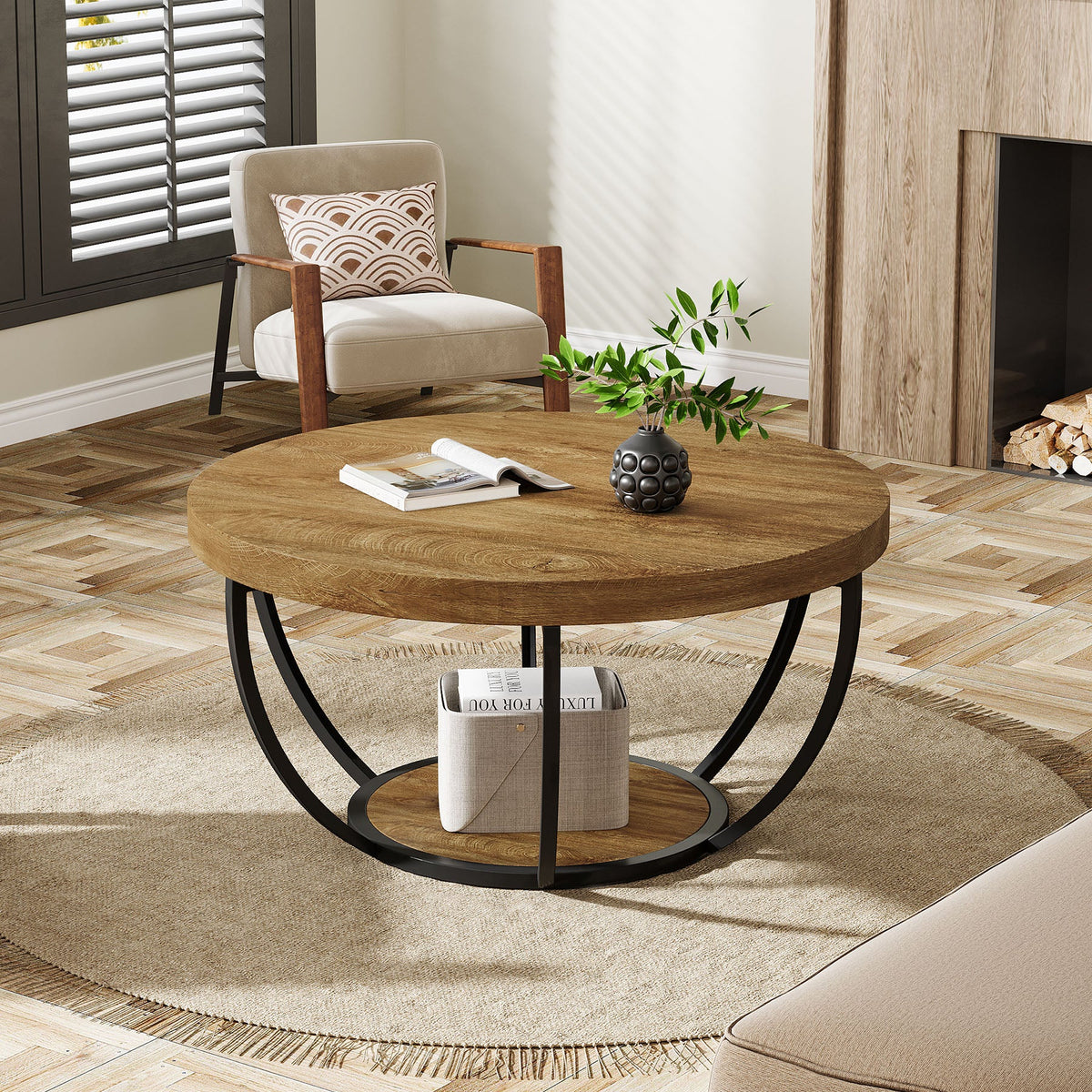 31.7-inch round coffee table