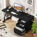 59 Inch Computer Desk with Reversible 3-Drawer Storage, Industrial Desk for Home Office