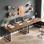 55 Inch Computer Desk with Reinforced Metal Frame, Modern Writing Table for Home Office
