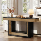 63-Inch Narrow Console Table with 2-Tier Storage, Farmhouse Sofa Table for Entryway