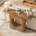 41.3-Inch Farmhouse Console Table, Narrow Entryway Table with Round Hole Design