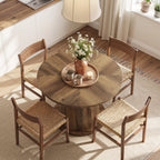 31.5-Inch Small Round Dining Table with Pedestal Base, Mid-Century Kitchen Table for 2 to 4 People