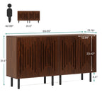 59-Inch Vintage Sideboard Buffet Set of 2 with Adjustable Shelves, Farmhouse Storage Cabinet for Kitchen Living Room and Hallway