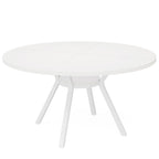 47"Dining Table, Modern Round Kitchen Table for 4 #Colour_White