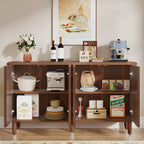 59.4-Inch Modern Buffet Cabinet with Doors and 4-Tier Inner Shelves, Sideboard Storage Cabinet for Living Room Kitchen and Dining Room
