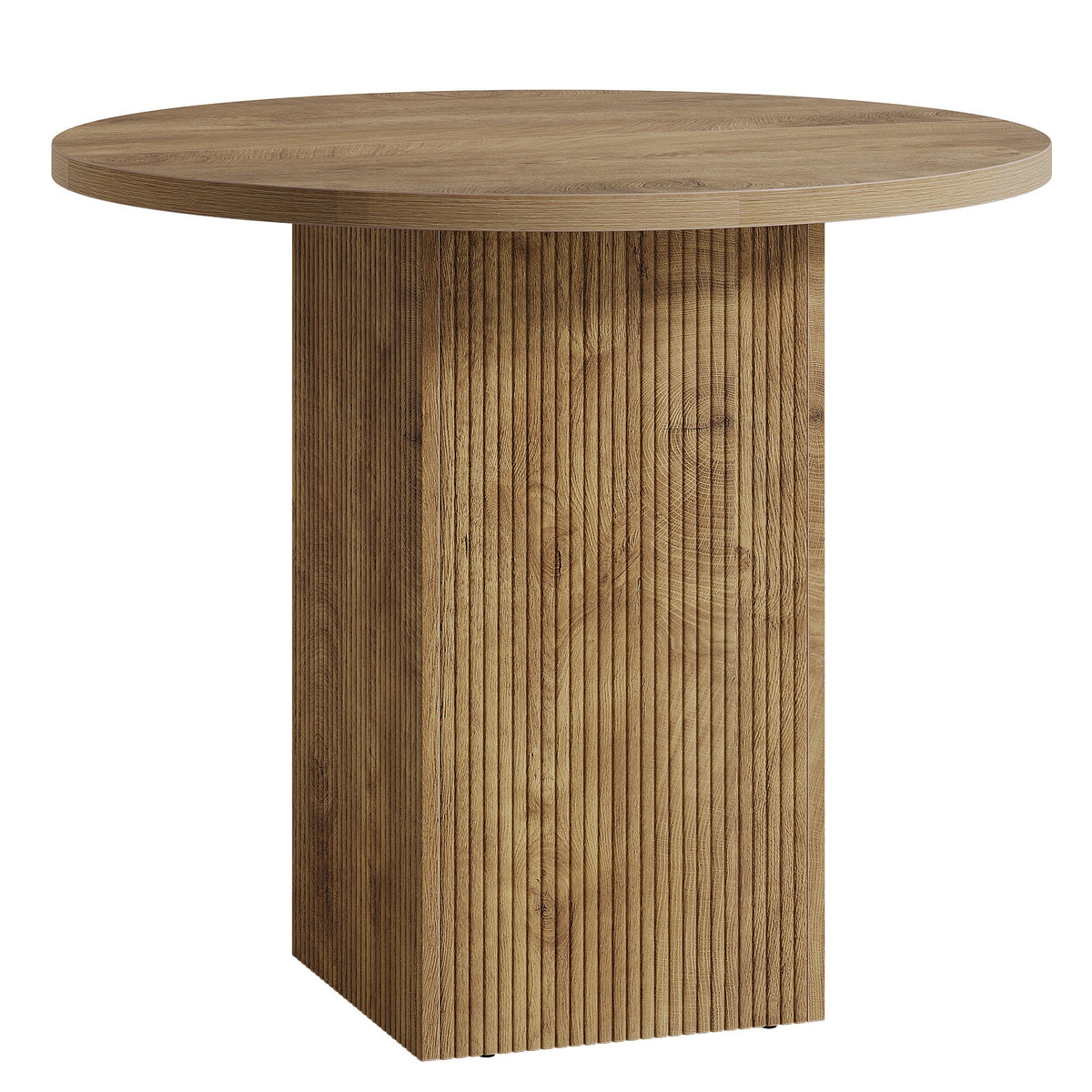 31.5-Inch Round Conference Table with Fluted Pedestal Base, Small Office Meeting Table for Conference Room Study and Home Office