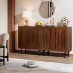 59-Inch Vintage Sideboard Buffet Set of 2 with Adjustable Shelves, Farmhouse Storage Cabinet for Kitchen Living Room and Hallway