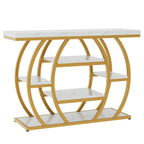 41.3-Inch Modern Console Table with 5-Tier Storage, Narrow Faux Marble Entryway Table for Living Room and Hallway