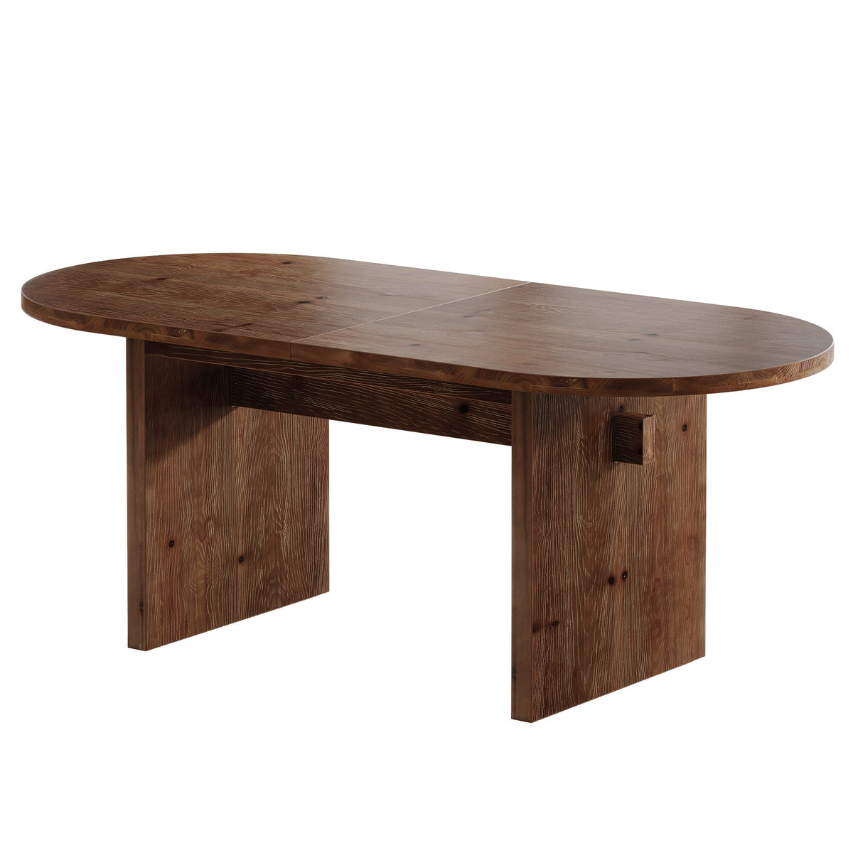 63-Inch Solid Wood Conference Table for 4 to 6 People with Oval Tabletop, Farmhouse Meeting Seminar Table