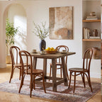 31.49-Inch Solid Wood Square Dining Table for 4, Farmhouse Kitchen Table for Small Spaces