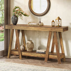 70.87-Inch Farmhouse Console Table with 2-Tier Storage and A-Shaped Frame, Narrow Entryway Sofa Table for Living Room and Foyer