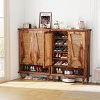 Rattan Shoe Cabinet, 5-Tier Hidden Shoe Storage for Entryway