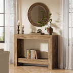 41.3-Inch Narrow Console Table with Storage Shelves, Farmhouse Hallway and Sofa Table
