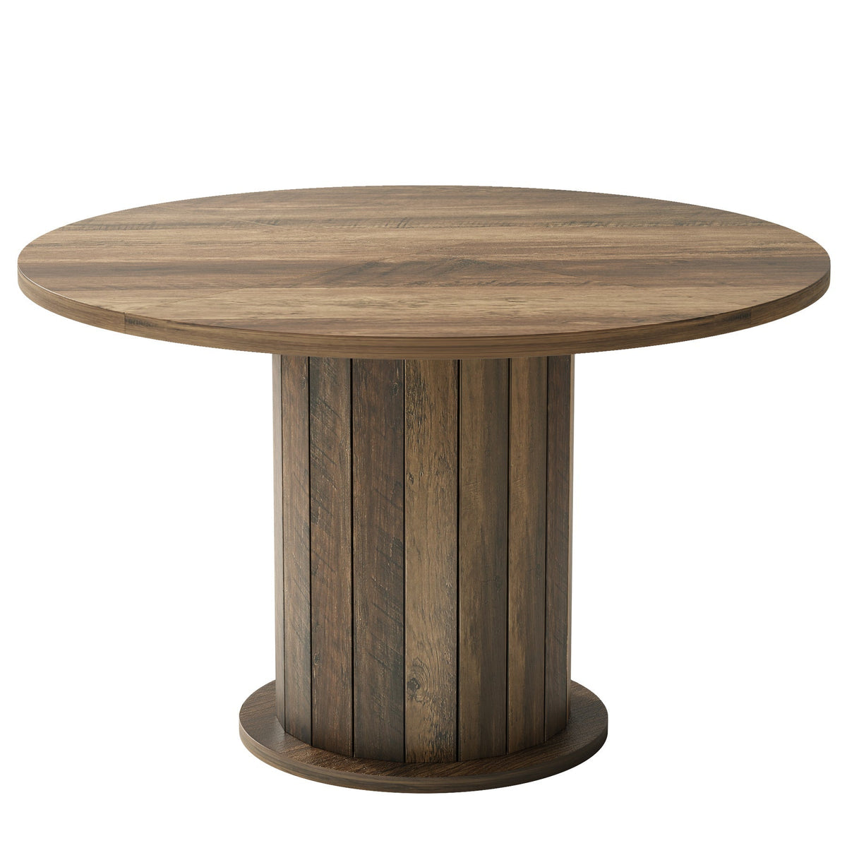 47.24-Inch Round Dining Table with Pedestal Base, Farmhouse Kitchen Table for 4 to 6 People