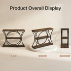 43.34" Industrial Console Table with 3-Tier Storage, Sofa Table for Living Room Hallway Behind Couch