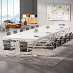 6.5FT Conference Table for 6-8 People, 78-Inch Rectangular Table with Metal Frame