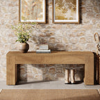 47-Inch Farmhouse Entryway Bench, Long Wood Shoe Bench with Reinforced MDF Structure for Hallway