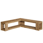 61-Inch L-Shaped Shoe Bench with Storage, Farmhouse Corner Entryway Bench for Dining Room Living Room and Cloakroom