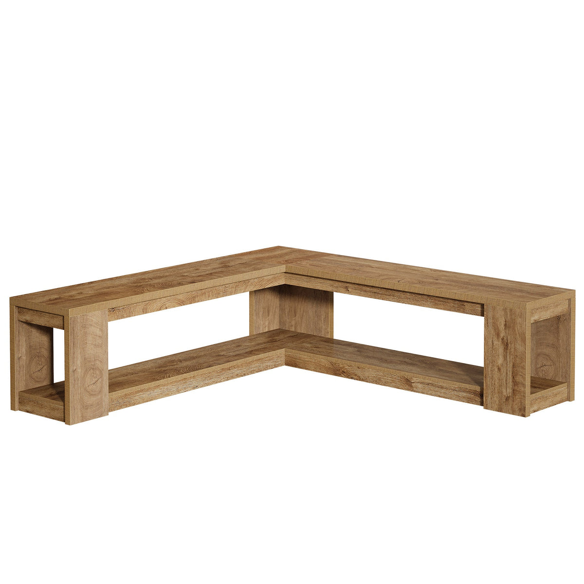61-Inch L-Shaped Shoe Bench with Storage, Farmhouse Corner Entryway Bench for Dining Room Living Room and Cloakroom