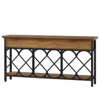 70.86-Inch Extra Long Console Table with 3 Drawers and Storage Shelf, Industrial Narrow Sofa Table for Living Room Entryway and Hallway