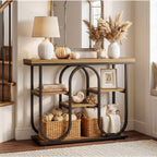 39.4" Console Table, 4-Tier Industrial Sofa Table for Entryway