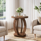 24-inch round farmhouse nightstand