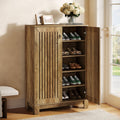 43.3-Inch Shoe Cabinet with 5-Tier Storage, Wooden Entryway Organizer for Up to 24 Pairs