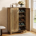 43.3-Inch Shoe Cabinet with 5-Tier Storage, Wooden Entryway Organizer for Up to 24 Pairs
