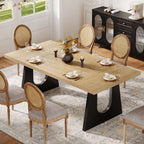 70.9-Inch Rectangular Dining Table with Thick MDF Top, Farmhouse Kitchen Table for Dining Room