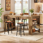 63 Inch Farmhouse Kitchen Island with Double-Sided Storage Shelves
