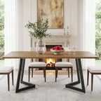 62.2-Inch Rectangular Dining Table for 6 with Metal Legs, Farmhouse Kitchen Table for Dining Room and Small Spaces (Only Table)