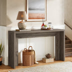 55-Inch Farmhouse Console Table with Storage, Narrow Wooden Entryway Sofa Table