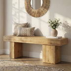 47-Inch Solid Wood Entryway Bench, Thick Seat Bench for Hallway