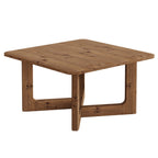 31.5 Inch Square Solid Wood Coffee Table, Farmhouse Living Room Table with Sturdy Base