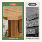 63-Inch Solid Wood Executive Desk with Cutout Bases, Large Office Desk for Home Office