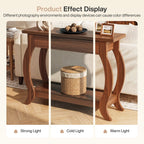 41.3-Inch Narrow Console Table with Drawer, Curved-Leg Hallway Table with Storage