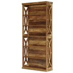 70.8-Inch Tall Bookshelf, 6-Tier Rustic Wooden Bookcase with Anti-Tipping Kit