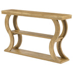 55 Inch Console Table with 3-Tier Storage, Farmhouse Hallway Table with Wave Legs