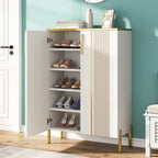 Shoe Cabinet , 6-Tier Shoe Storage Organizer with Adjustable Shelves & Doors