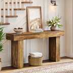 63 Inch Narrow Console Table with X-Frame Legs, Farmhouse Sofa Table for Entryway and Hallway