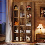 70.87-Inch 5-Tier Arched Bookcase, Mid Century Modern Tall Bookshelf with Open Shelves for Home Office