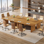 63-Inch Solid Wood Executive Desk with Cutout Bases, Large Office Desk for Home Office
