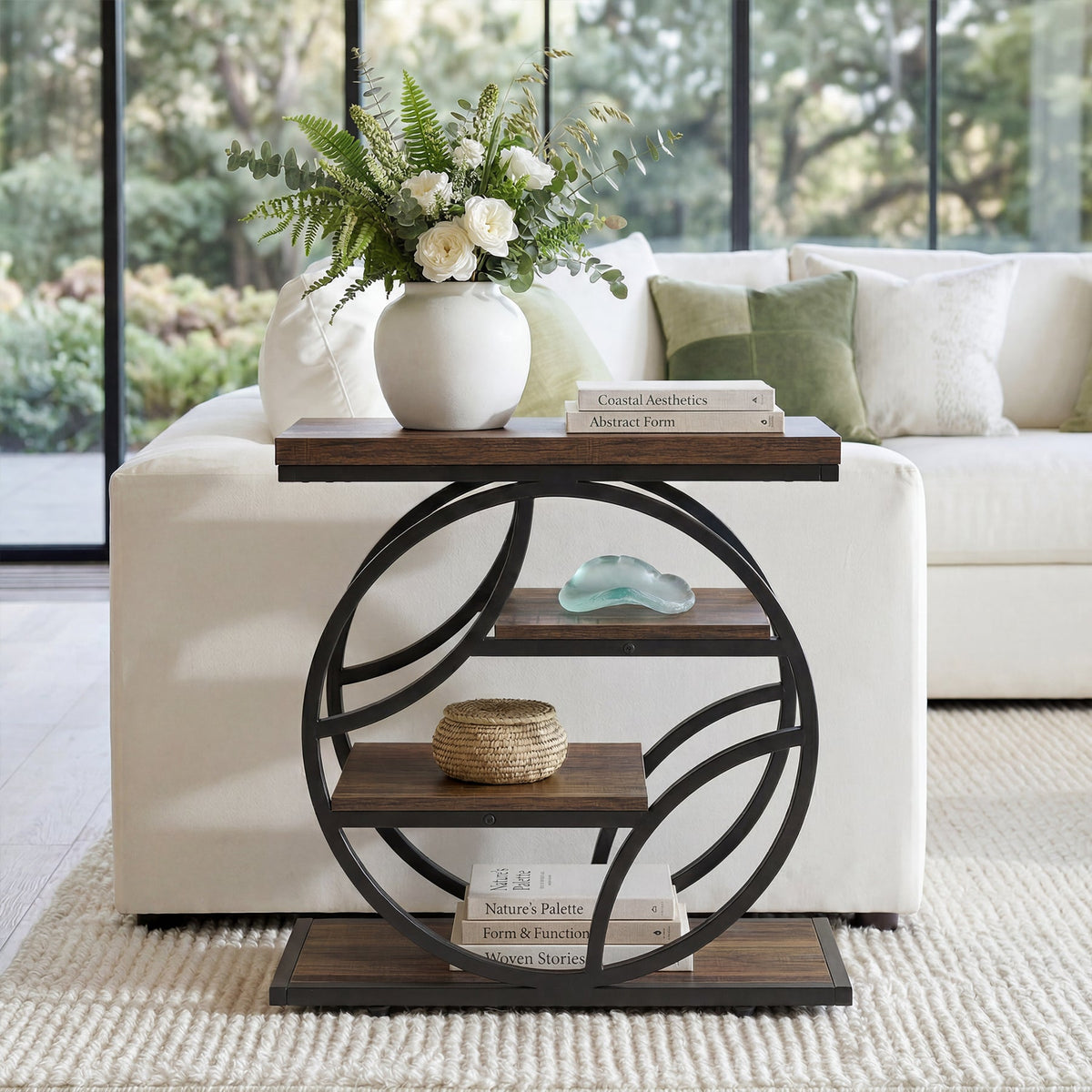 25.59" Side Table, 4-Tier Narrow End Table for Living Room Bedroom
